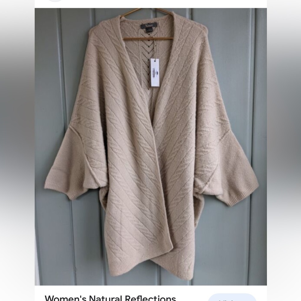 Natural Reflections Womens Knit Open Front Cardigan Sz‎ 2X